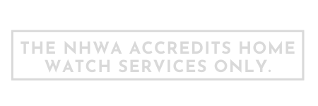 Text stating 'The NHWA accredits home watch services only.'